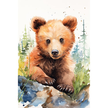 Baby Bear Watercolor Canvas